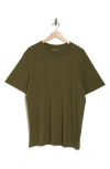 Vince Pima Cotton Crewneck T-shirt In Olive Green