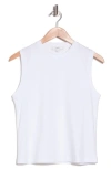 Vince Pima Cotton Easy Shell Tank In White