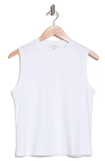 Vince Pima Cotton Easy Shell Tank In White