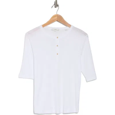 Vince Pima Cotton Henley In Optic White