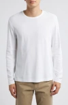 Vince Pima Cotton Piqué Long Sleeve T-shirt In Optic White