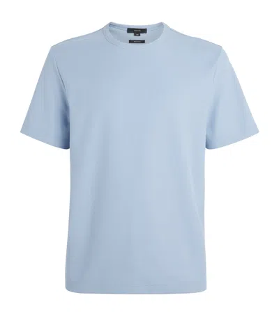 Vince Pima Cotton Piqué T-shirt In Blue