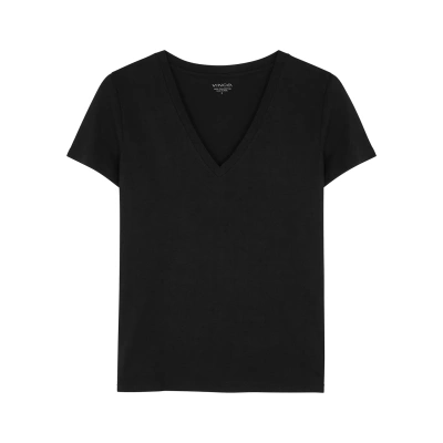 Vince Pima Cotton T-shirt In Black