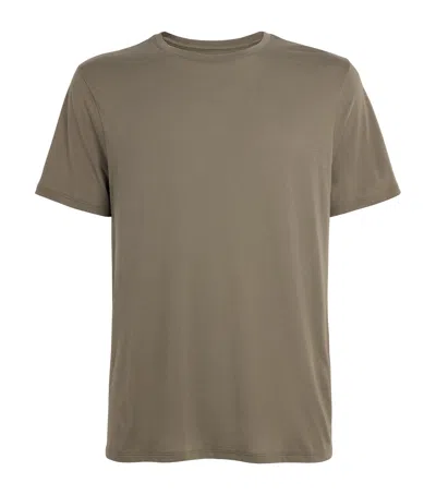 Vince Pima Cotton T-shirt In Brown