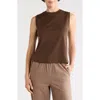 Vince Pima Cotton Tank In Brown