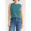 Vince Pima Cotton Tank In Green