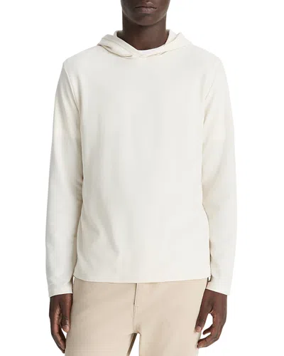 Vince Pima Pique Pullover Hoodie In White