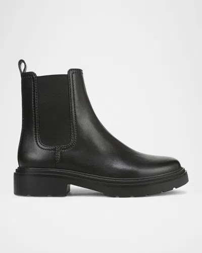 Vince Pinecrest Ii Leather Lug-sole Chelsea Boots In Black