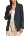 Vince Pinstripe Flannel Blazer In Blue