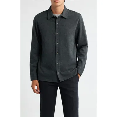 Vince Pinstripe Jacquard Button-up Shirt In Black