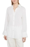 Vince Pinstripe Shirt In Optic White/black St