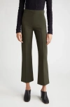 VINCE PINTUCK CROP FLARE COTTON BLEND PANTS