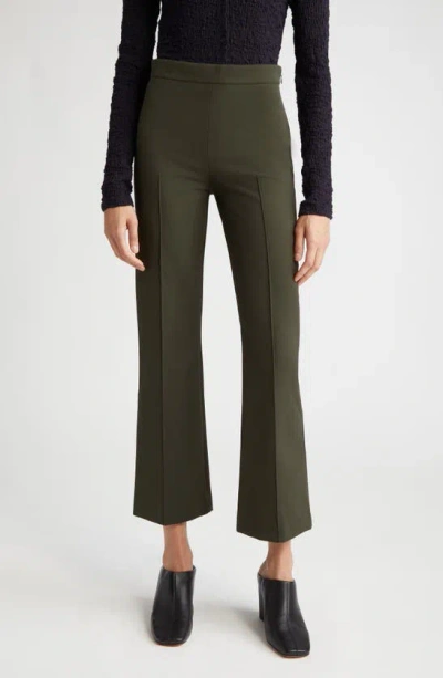 VINCE VINCE PINTUCK CROP FLARE COTTON BLEND PANTS