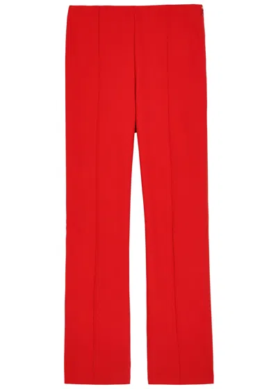 Vince Pintuck Cropped Woven Trousers In Red