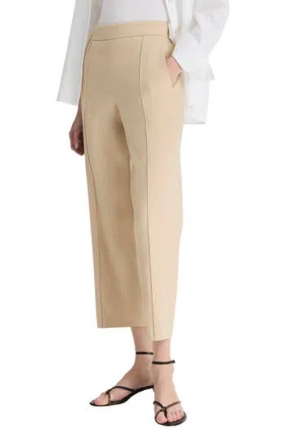 VINCE VINCE PINTUCK LINEN BLEND TAPERED TROUSERS