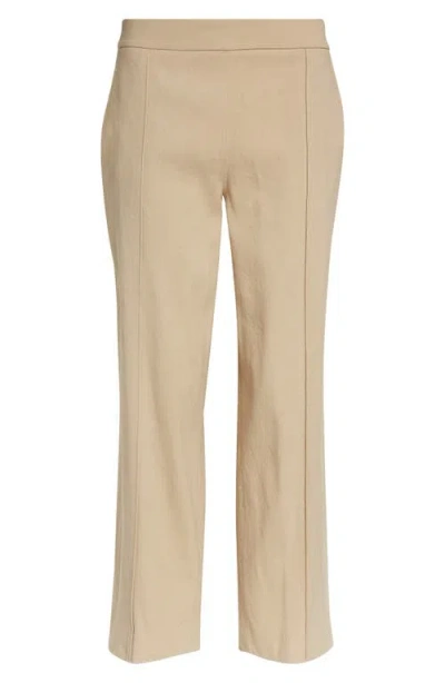 Vince Pintuck Linen Blend Tapered Trousers In Off White
