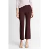 Vince Mid Rise Pintucked Cropped Pants In Burgundy