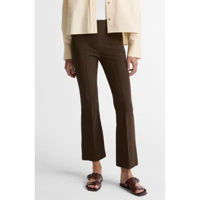 Vince Pintuck Pleat Crop Flare Pants In Brown