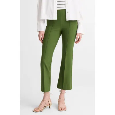 Vince Pintuck Pleat Crop Flare Pants In Green
