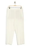Vince Pintuck Tapered Crop Linen Blend Trousers