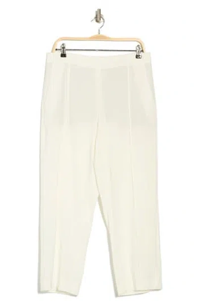 Vince Pintuck Tapered Crop Linen Blend Trousers
