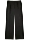 Vince Pintucked Satin-crepe Trousers In Black
