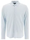 Vince Pique Shirt With Classic Collar In Blue