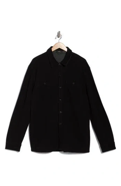 Vince Piqué Shirt Jacket In Black