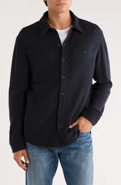 Vince Piqué Shirt Jacket In Blue