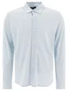 Vince Pique Shirt With Classic Collar In Blue