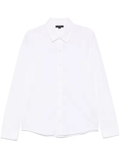 Vince Piqué-weave Cotton Shirt In 白色