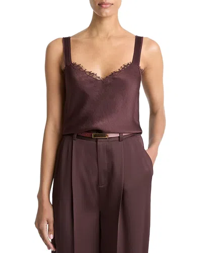 Vince Placed Lace Cami Top In Purple