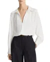 Vince Placed Smocked Long Sleeved Blouse In White