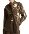 Vince Placement Print Button Front Shirt In Multicolor In Multi