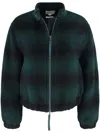 Vince Shadow Plaid Bomber Jacket In Green