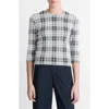Vince Boucle Plaid Top In Gray