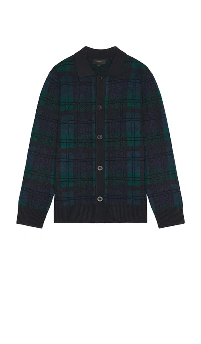 VINCE PLAID BUTTON DOWN SWEATER