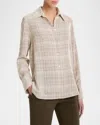 Vince Plaid Button-front Shirt In Ceramic Multi