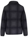 Vince Shadow Plaid Funnel Neck Sweater In Grey