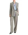 Vince Plaid Wool-blend Double-breasted Blazer In Heritage Grey