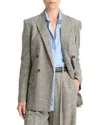 Vince Glen Plaid Double Breasted Blazer