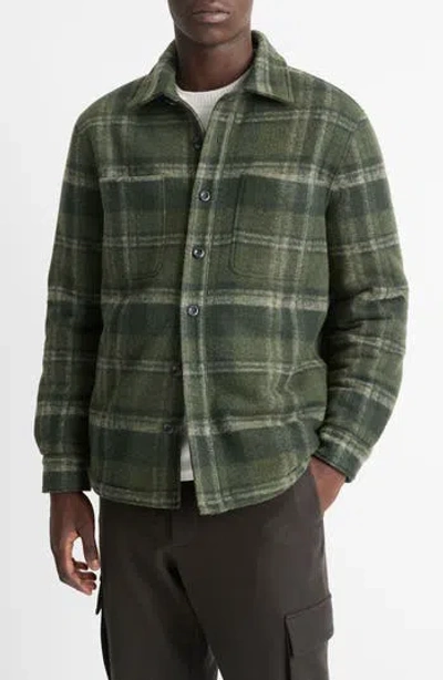 VINCE VINCE PLAID FLEECE LINED SHIRT JACKET