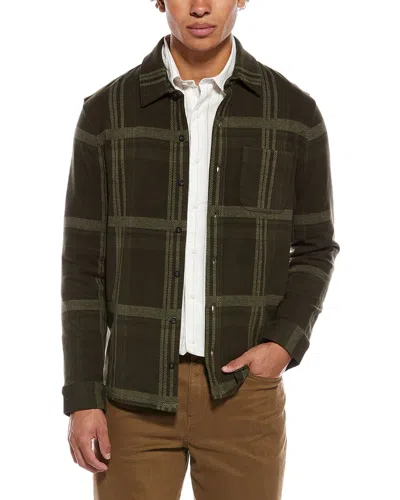 Vince Plaid Knit Shirt Jacket In 834dlc-dark Leaf Combo