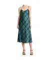 Vince Lace Trim Slip Dress In Blue