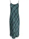Vince Lace Trim Slip Dress In Green