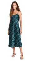 Vince Lace Trim Slip Dress In Jade Onyx