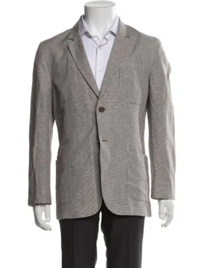Pre-owned Vince Plaid Print Blazer In Gray