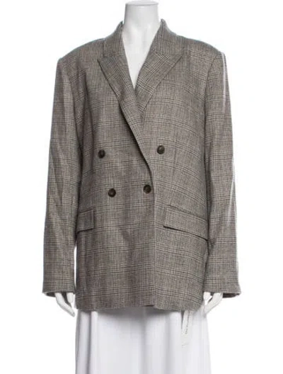 Pre-owned Vince Plaid Print Blazer In Multicolor