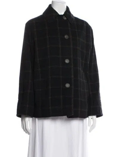 Pre-owned Vince Plaid Print Jacket In Black