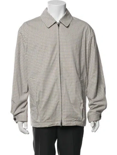 Pre-owned Vince Plaid Print Jacket In Grey